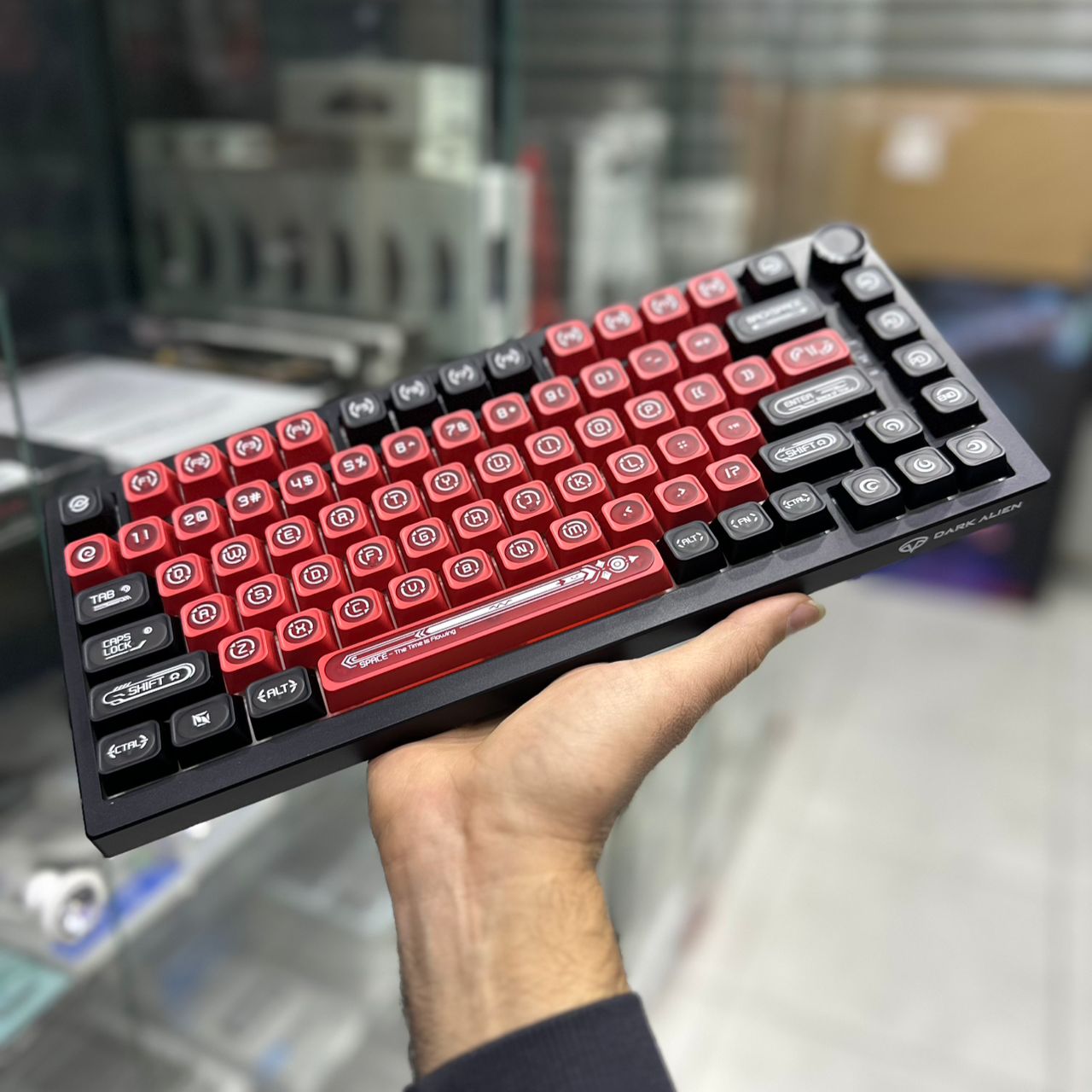 CLAVIER MECANIQUE GAMING DARK ALIEN K75 PRO RED-BLACK GREEN_SWITCH ARGB BT WIRELESS